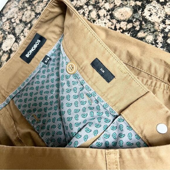 Bonobos Pants Mens Slim Khaki Washed Chino Flat Front Size 32x30 - Picture 5 of 7